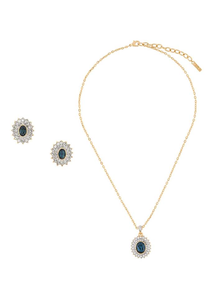 Susan Caplan Vintage 1980s Vintage D'orlan Faux Sapphire Earrings And