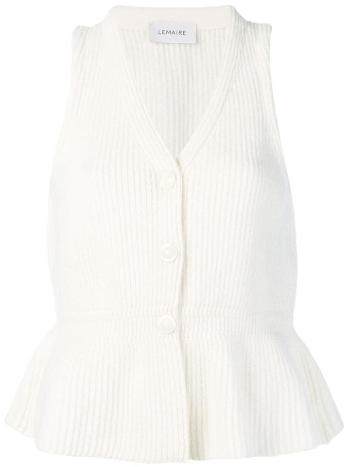 Lemaire Buttoned Knitted Top - White