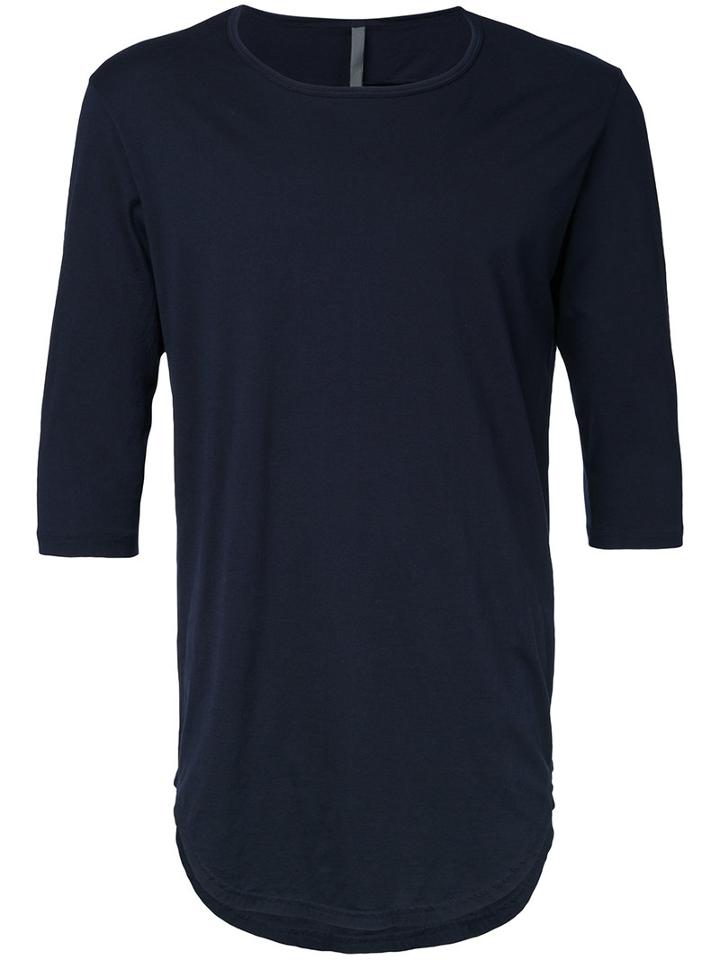 Kazuyuki Kumagai - Curved Hem T-shirt - Men - Cotton - 2, Blue, Cotton