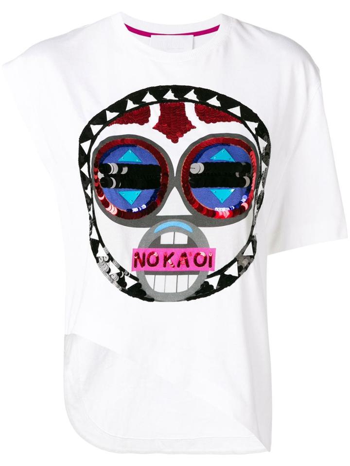 No Ka' Oi Sequin Embellished Sport Top - White