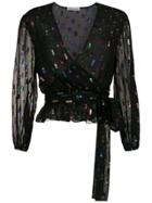 Nk Embroidered Sheer Blouse - Black