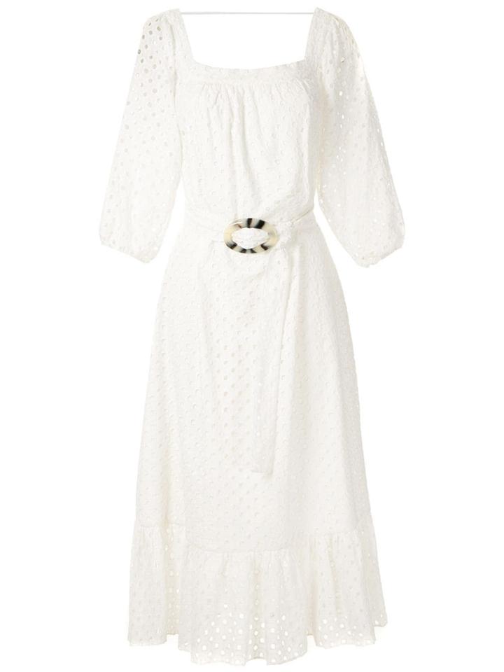 Olympiah Orchid Blted Midi Dress - White