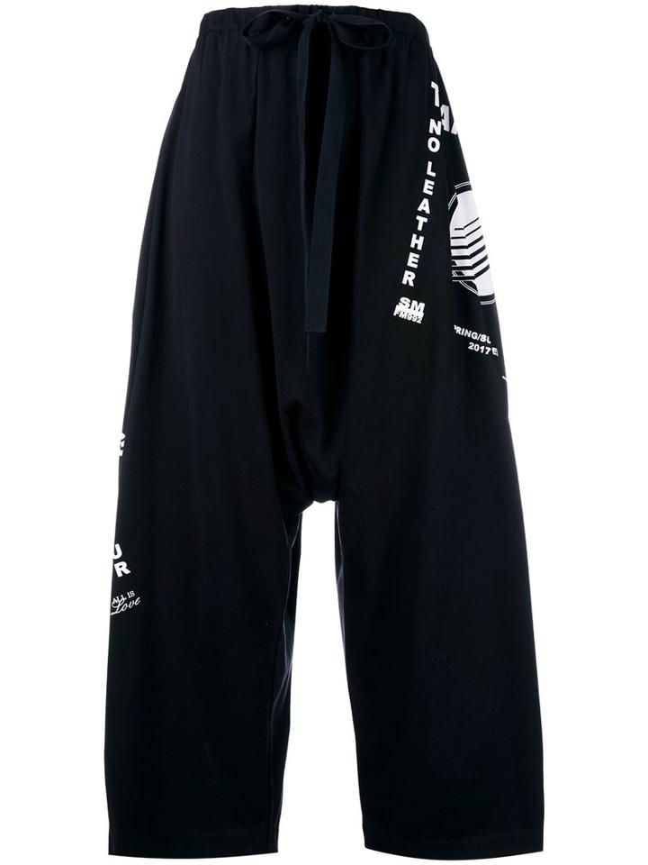 Stella Mccartney - Thanks Girls Printed Sonia Joggers - Women - Cotton - 40, Black, Cotton
