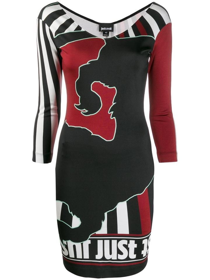 Just Cavalli Abstract Print Dress - Black
