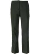 No21 Brooch Detail Cropped Trousers - Green