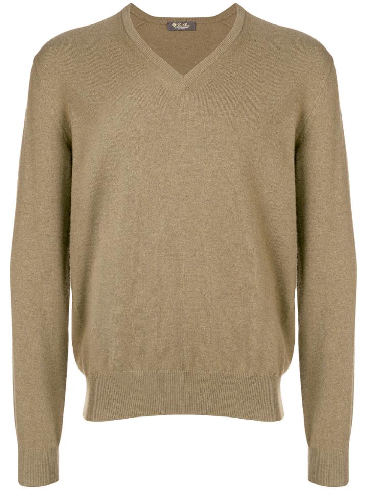 Loro Piana Cashmere V-neck Sweater - Brown