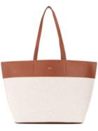 A.p.c. Mixed Fabric Tote - Brown