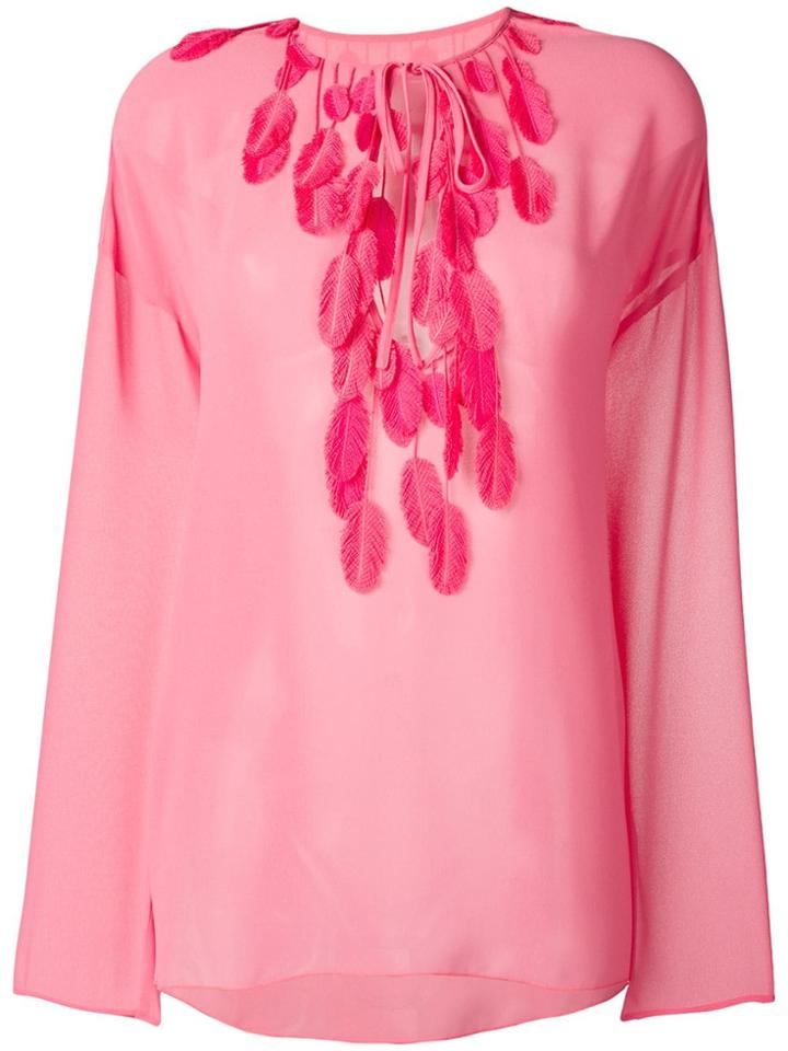 Giamba Feather Detail Top - Pink