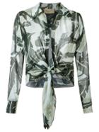 Adriana Degreas Silk Printed Shirt, Women's, Size: P, Green, Silk Crepe