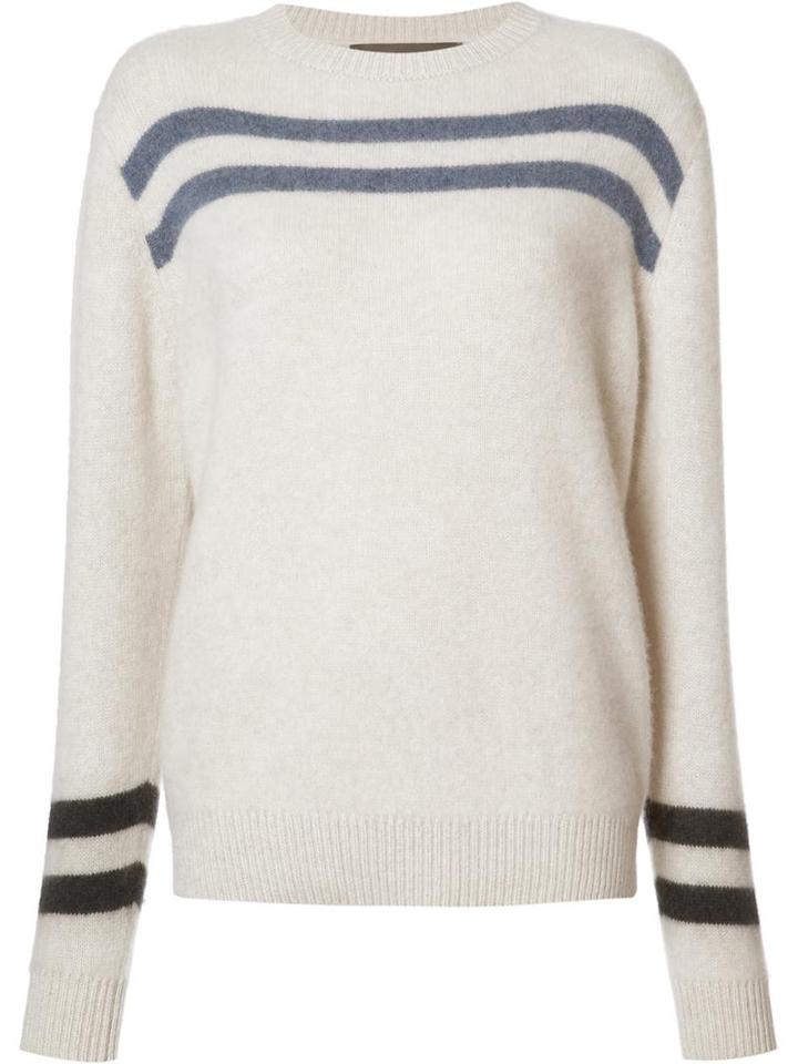The Elder Statesman Striped Detailing Jumper, Women's, Size: Large, Nude/neutrals, Cashmere