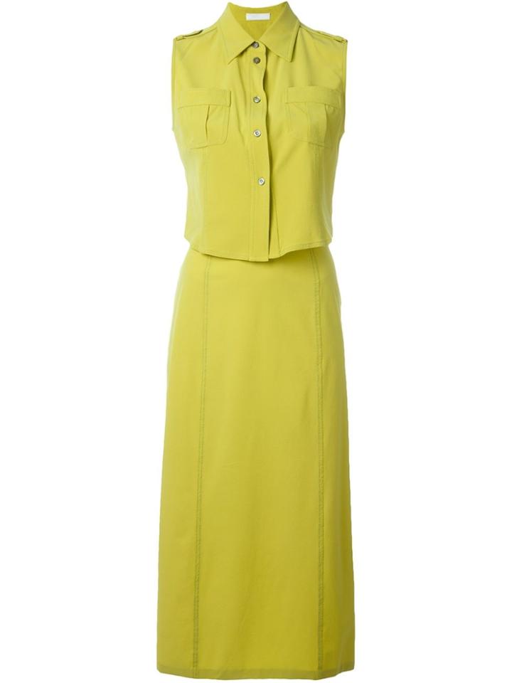 Prada Vintage Skirt And Blouse Suit - Green