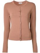 Estnation - Round Neck Cardigan - Women - Acetate/polyester/nylon/polyurethane - 38, Pink/purple, Acetate/polyester/nylon/polyurethane