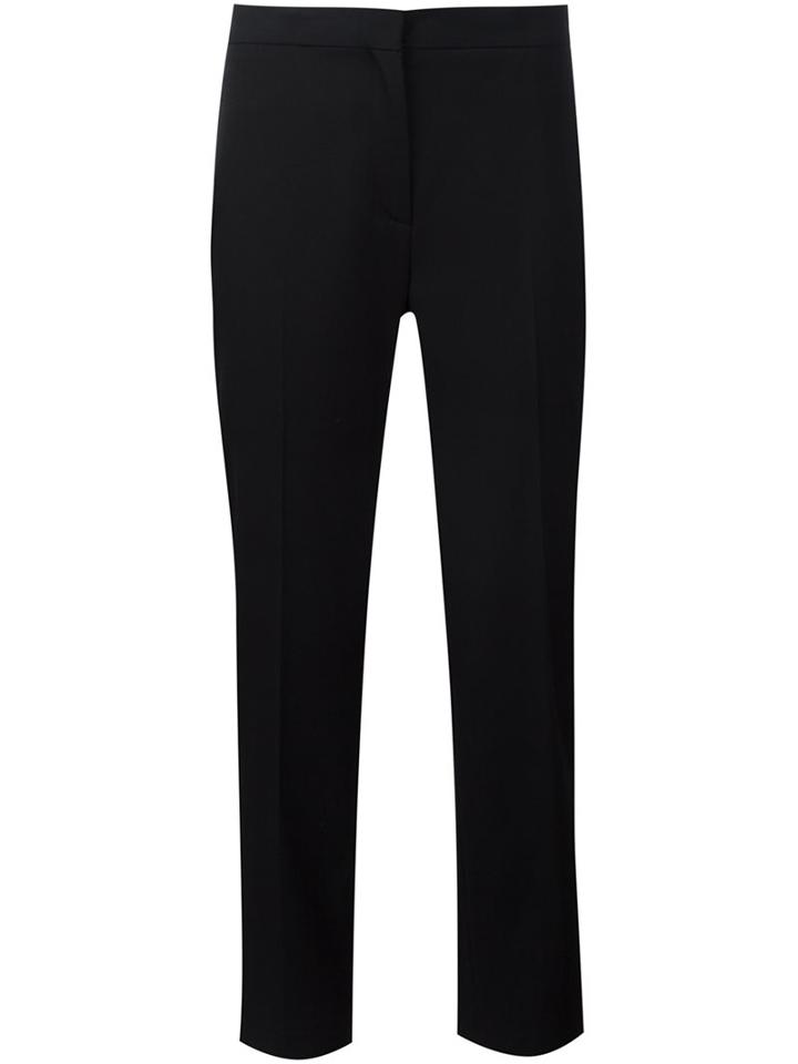 Carolina Herrera Cropped Cigarette Pants, Women's, Size: 10, Black, Virgin Wool