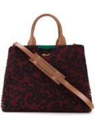 Muveil Leopard Print Tote, Women's, Red