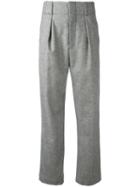 Isabel Marant - 'kelan' Checked Trousers - Women - Silk/acrylic/polyester/virgin Wool - 34, Black, Silk/acrylic/polyester/virgin Wool