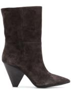 Ash Kitten Heel Boots - Brown