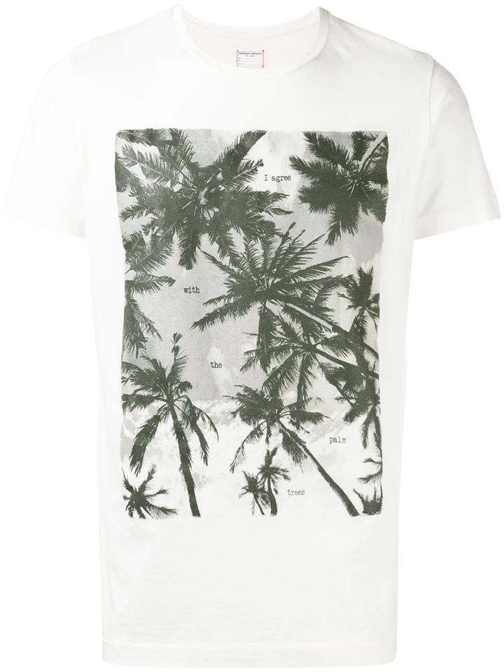 Htc Hollywood Trading Company Palm Tree Print T-shirt, Men's, Size: Medium, White, Cotton