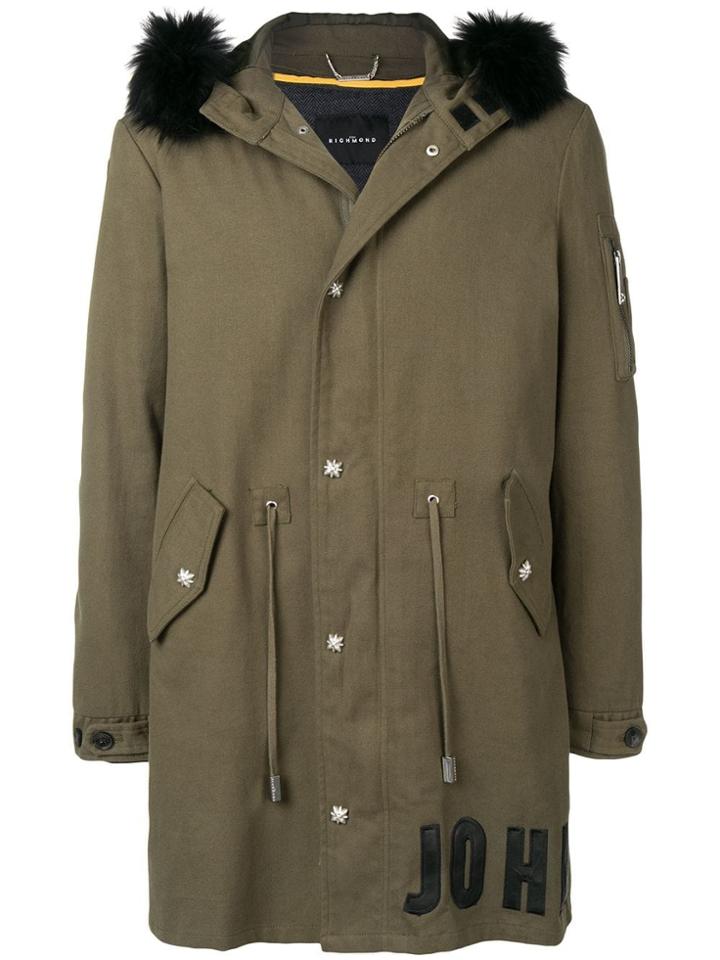 John Richmond Twiggy Hooded Parka - Green