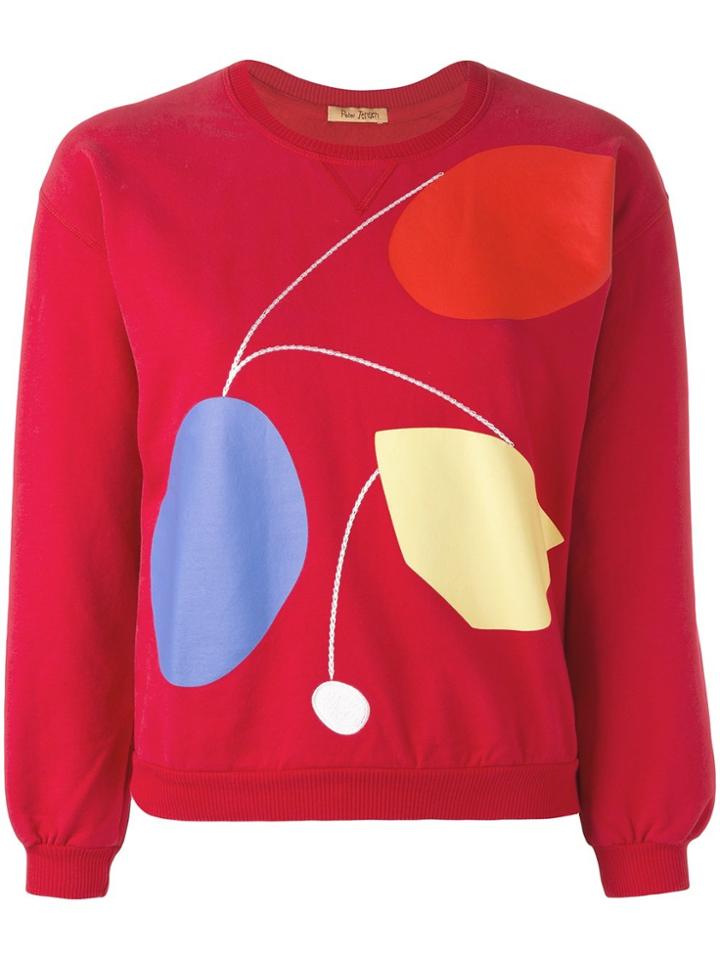 Peter Jensen Art Cropped Sweatshirt - Red