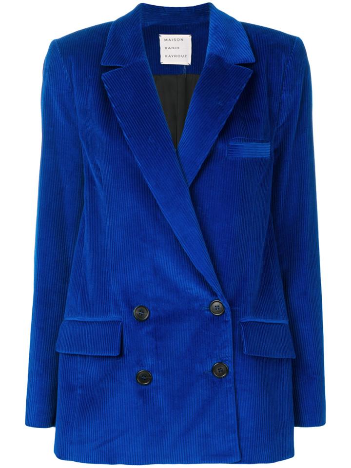Maison Rabih Kayrouz Velvet Corduroy Blazer - Blue