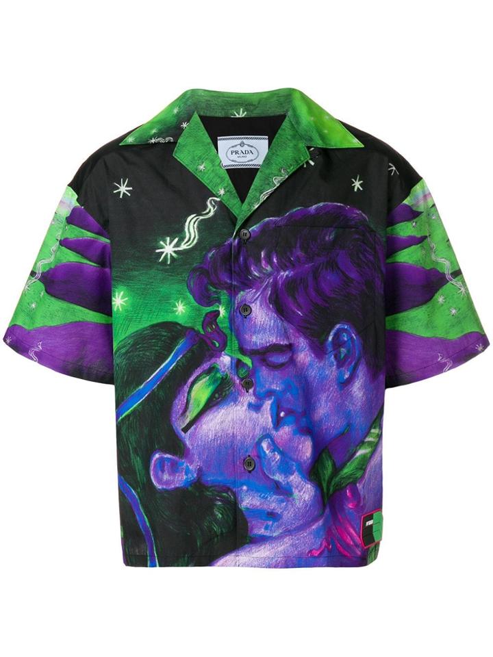 Prada Printed Button Shirt - Pink & Purple