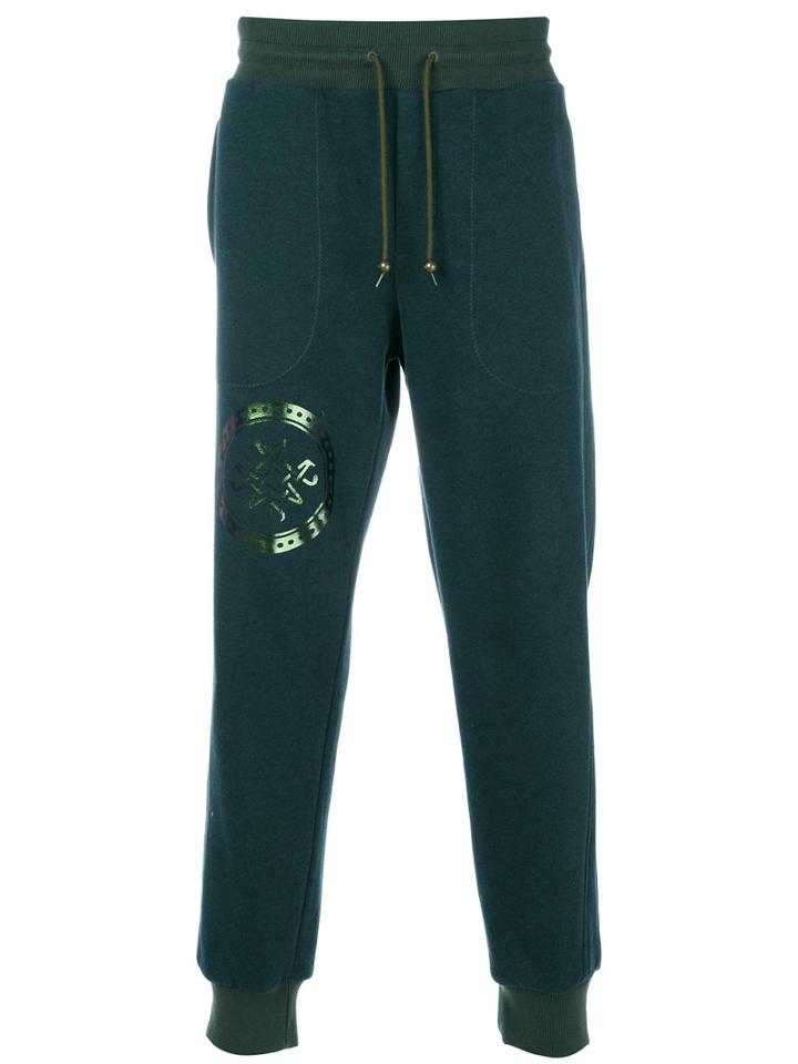 Mr & Mrs Italy - Logo Tag Track Pants - Men - Cotton/wool - 50, Green, Cotton/wool