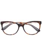 Dolce & Gabbana Cat Eye Frame Glasses, Brown, Acetate/metal (other)