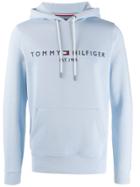 Tommy Hilfiger Embroidered Logo Hoodie - Blue