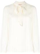 Tory Burch Emma Bow Blouse - Nude & Neutrals
