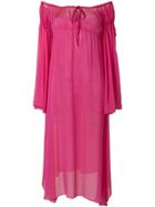 Attico Off Shoulder Mid-lenght Dress - Pink & Purple