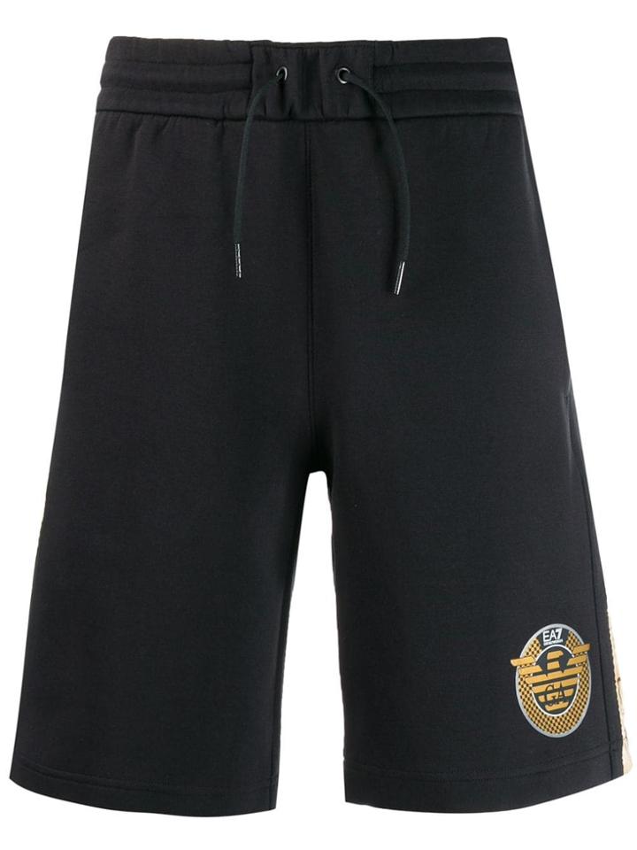 Ea7 Emporio Armani Logo Band Track Shorts - Black