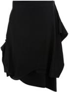 Jw Anderson Asymmetric Skirt With Gathered Cuff - Black