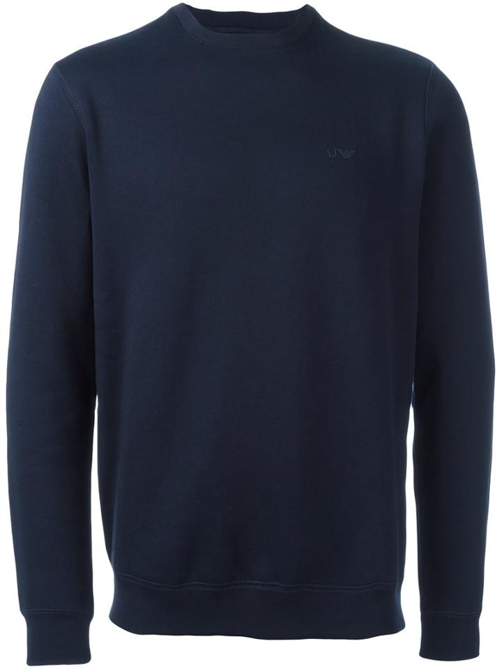 Armani Jeans Crew Neck Sweatshirt, Men's, Size: Medium, Blue, Polyester/cotton