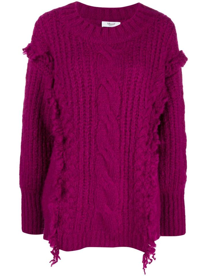 Blugirl Ruffle Detail Sweater - Pink & Purple