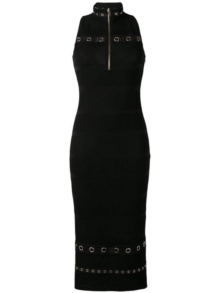Versace Jeans Fitted Mesh Dress - Black