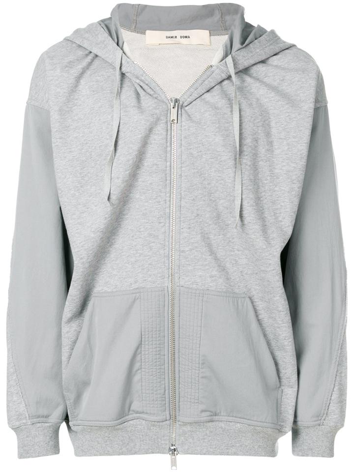 Damir Doma Statue Print Zip Hoodie - Grey