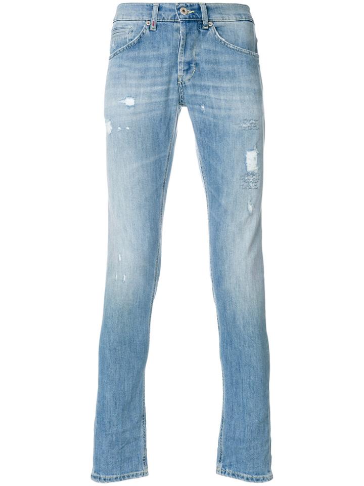 Dondup Slim Fit Ripped Jeans - Blue