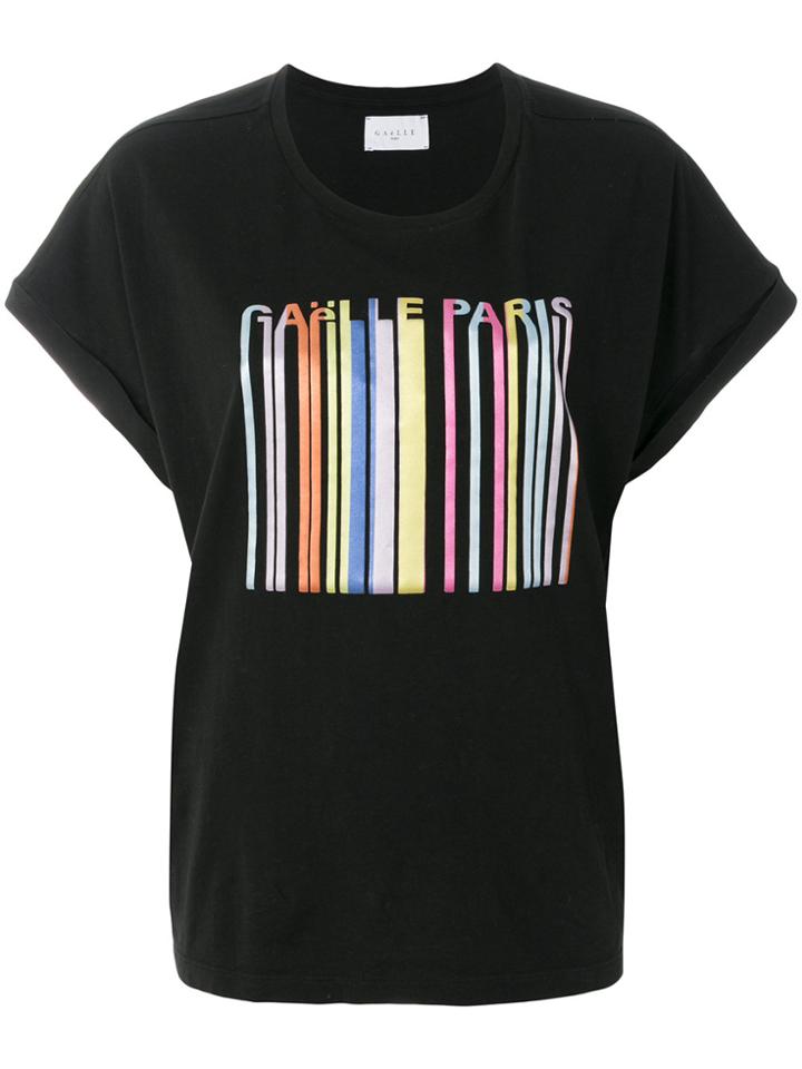 Gaelle Bonheur Barcode Print T-shirt - Black