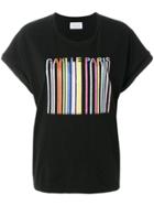 Gaelle Bonheur Barcode Print T-shirt - Black