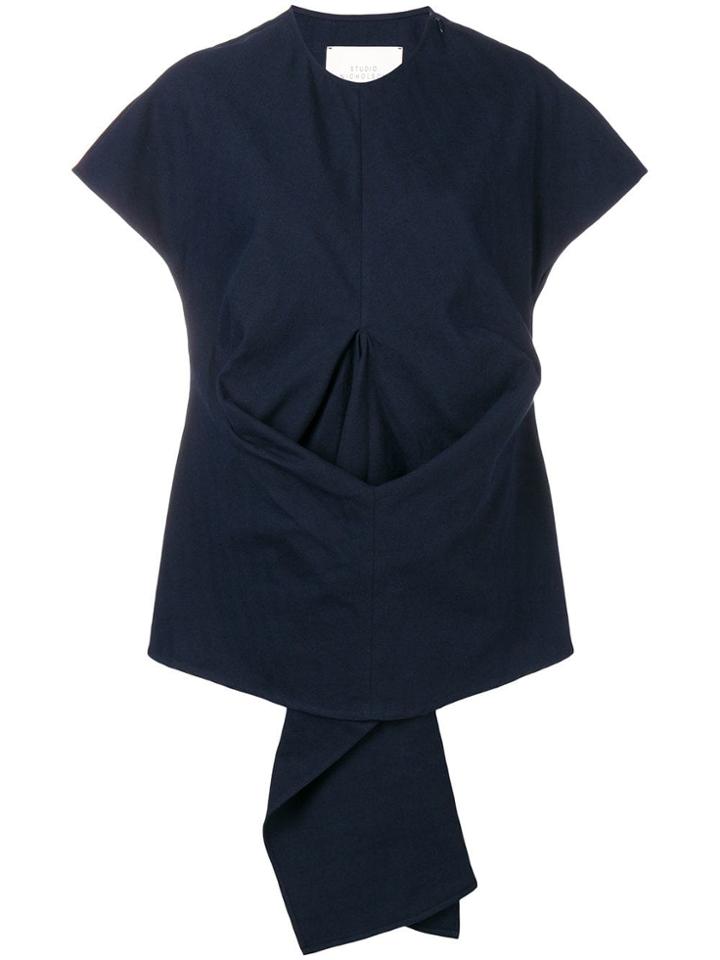Studio Nicholson Draped Short-sleeve Sweater - Blue