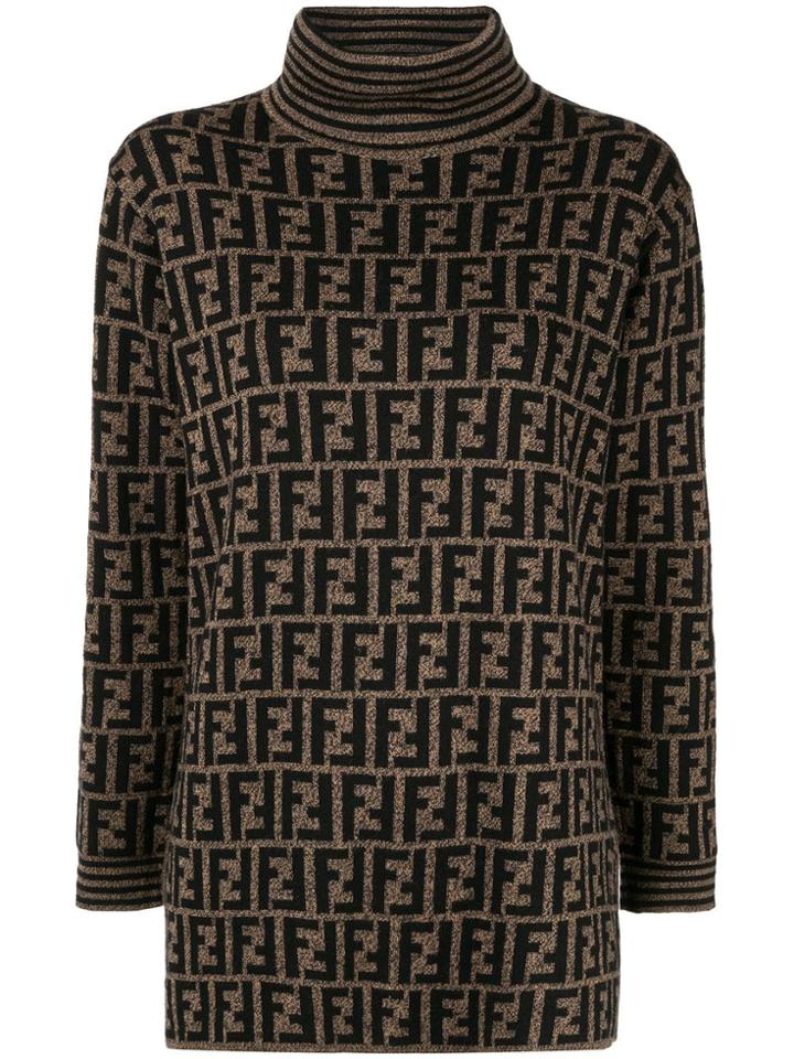 Fendi Vintage Ff Logo Jumper - Brown