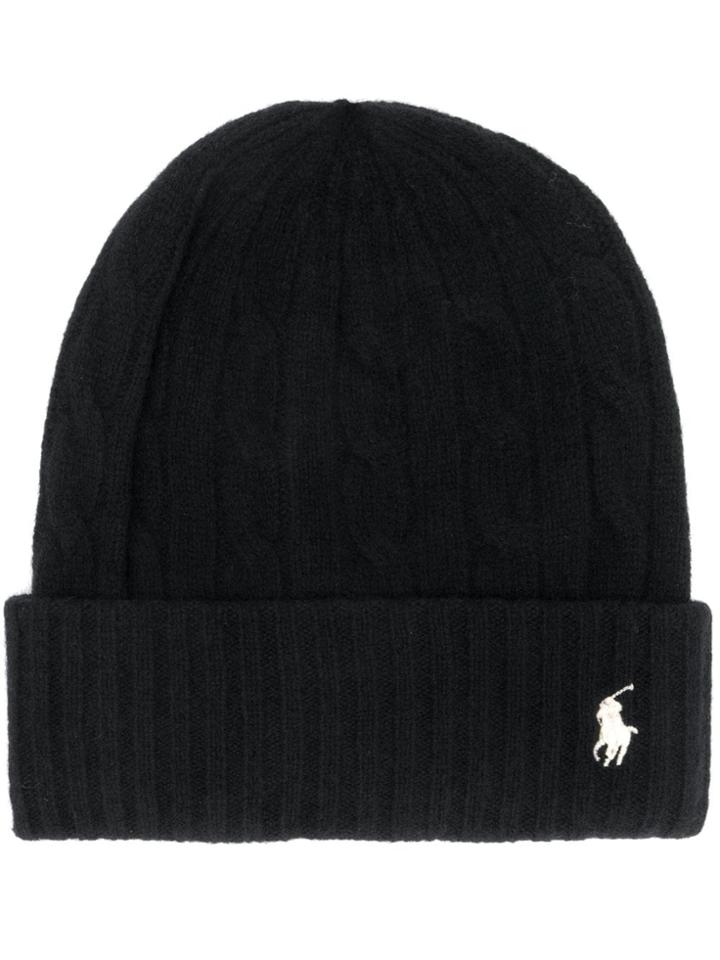 Ralph Lauren Signature Knit Beanie - Black