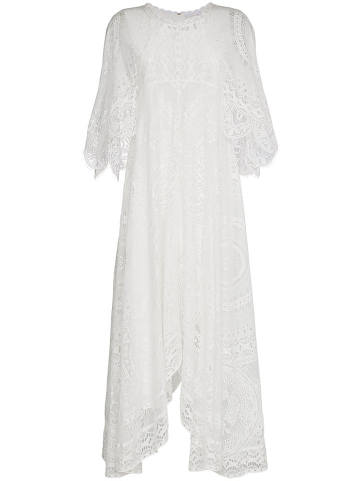 Chloé Lace Asymmetric Maxi Dress - White
