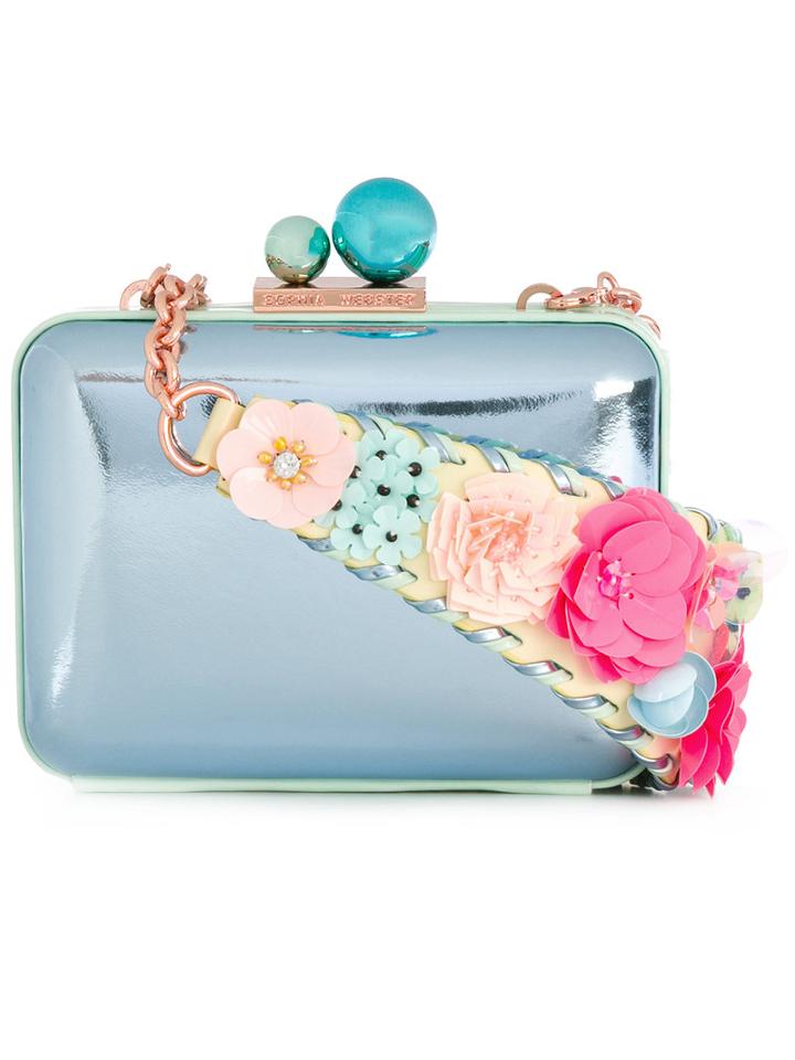 Sophia Webster - Embellished Shoulder Strap Cross Body Bag - Women - Leather - One Size, Women's, Blue, Leather