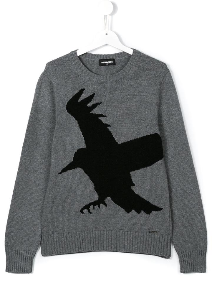Dsquared2 Kids Bird Intarsia Jumper - Grey