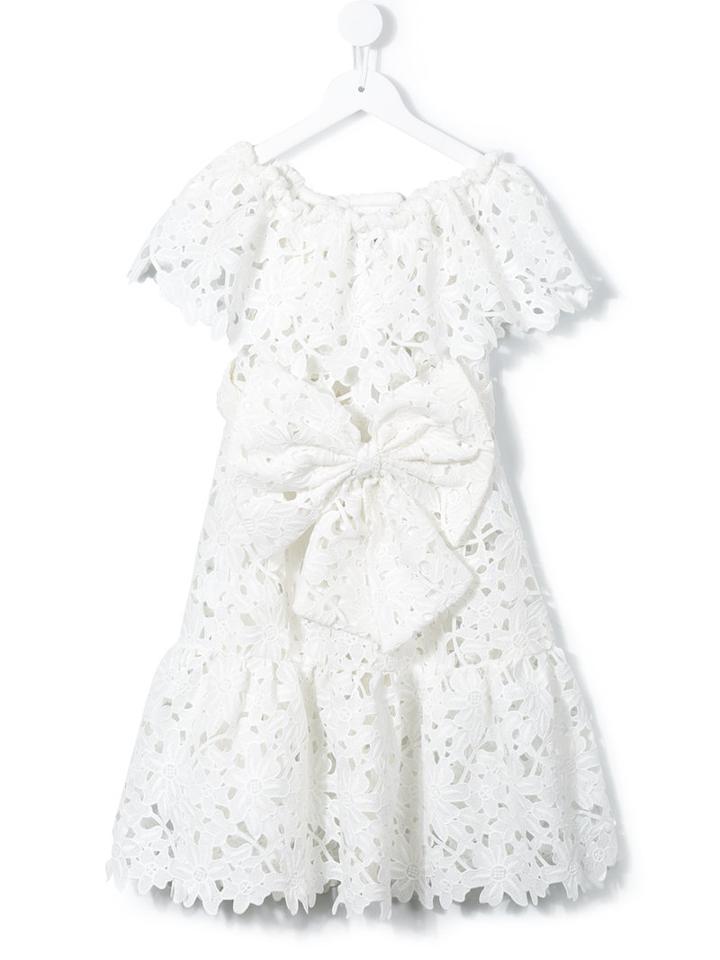 Little Bambah - Crochet Off-shoulder Dress - Kids - Cotton/polyester - 5 Yrs, White