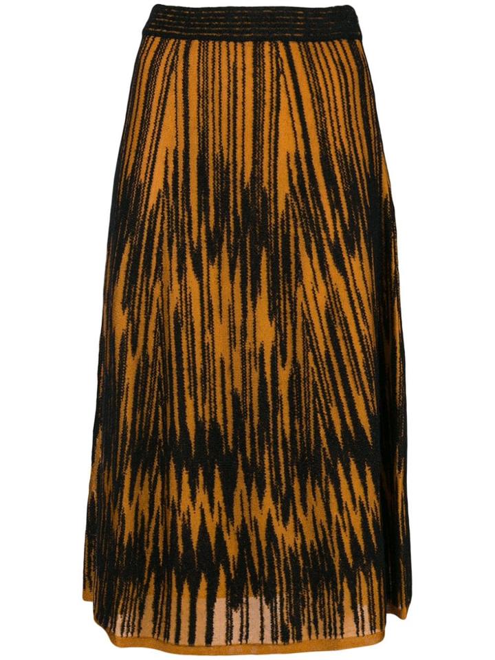 M Missoni A-line Midi Skirt - Yellow & Orange