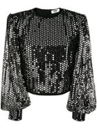 Msgm Sequins Top - Black