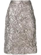 Sies Marjan Textured Satin Skirt - Metallic
