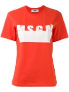 Msgm - Logo Print T-shirt - Women - Cotton - M, Women's, Red, Cotton